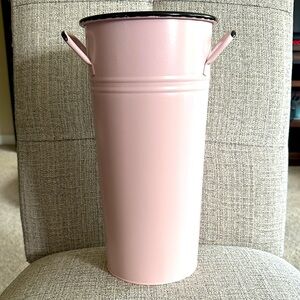 Pink Metal Vase with Handles